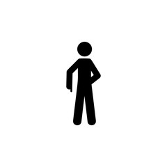 man down, show icon. Element of man pointing icon for mobile concept and web apps. Detailed man down, show icon can be used for web and mobile