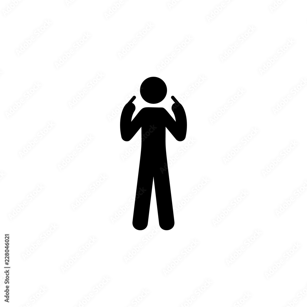 Aufkleber man myself, finger icon. element of man pointing icon for mobile concept and web apps. detailed man 