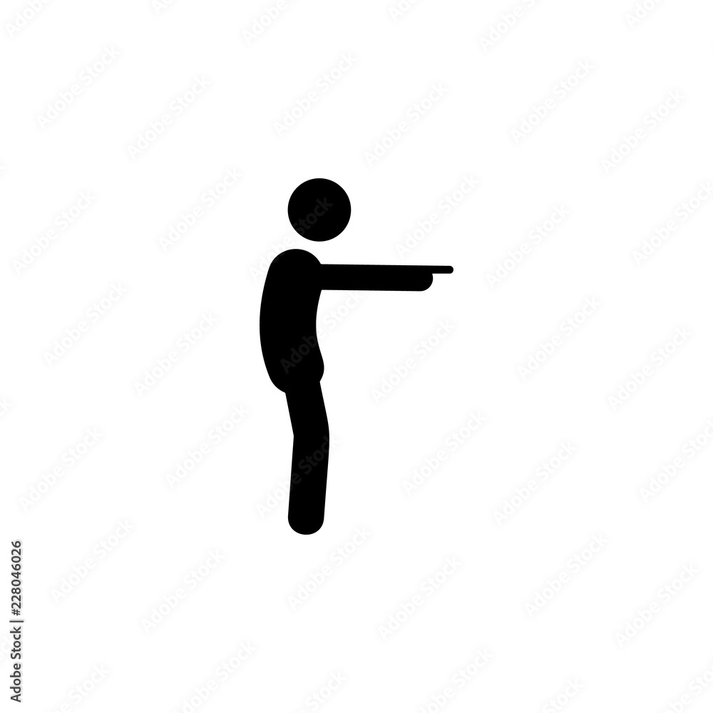 Poster man pointing, finger icon. element of man pointing icon for mobile concept and web apps. detailed ma