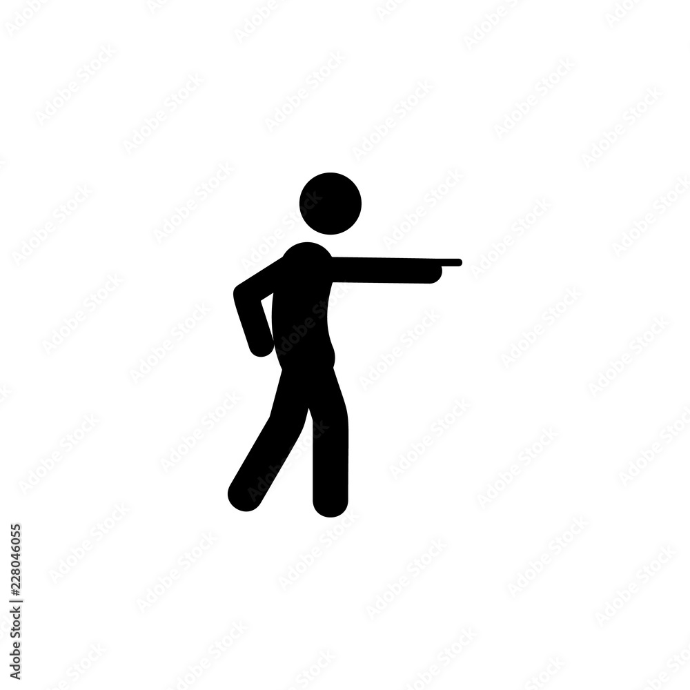 Poster man showing, finger icon. element of man pointing icon for mobile concept and web apps. detailed man