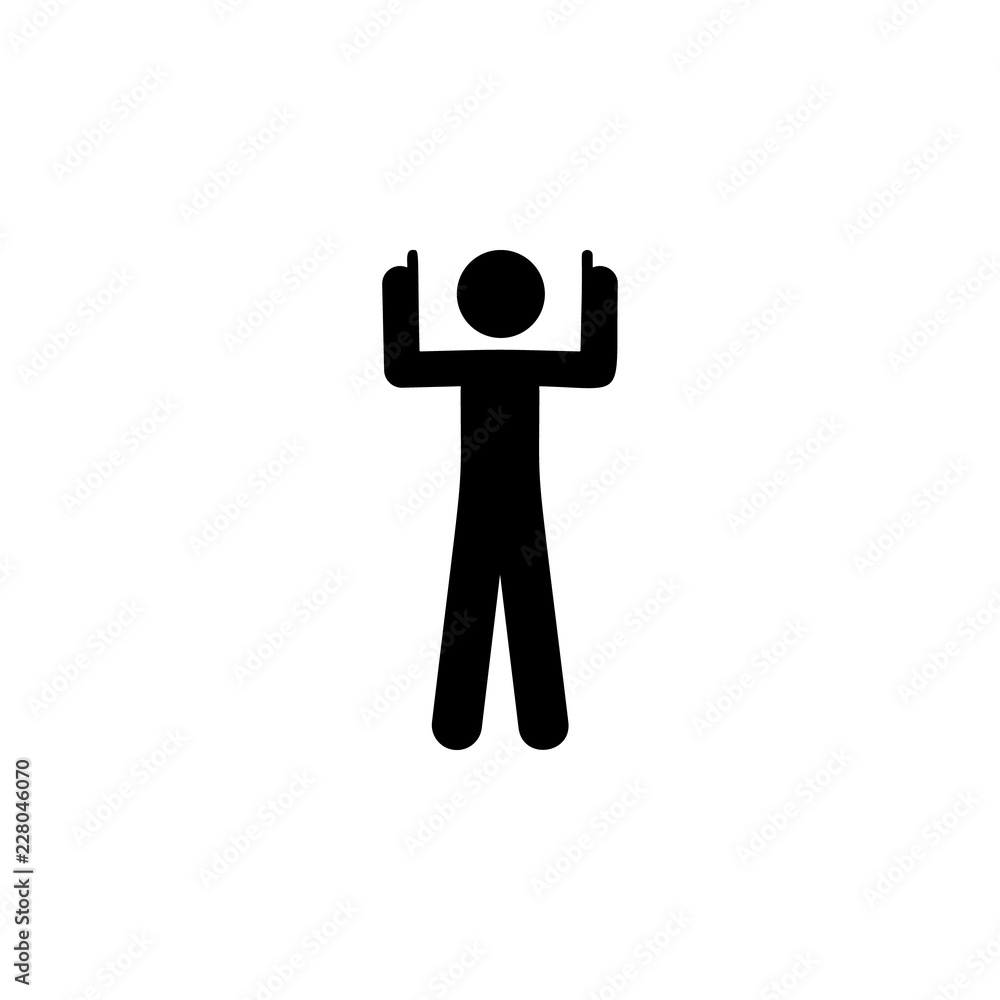 Aufkleber man up, finger icon. element of man pointing icon for mobile concept and web apps. detailed man up, 