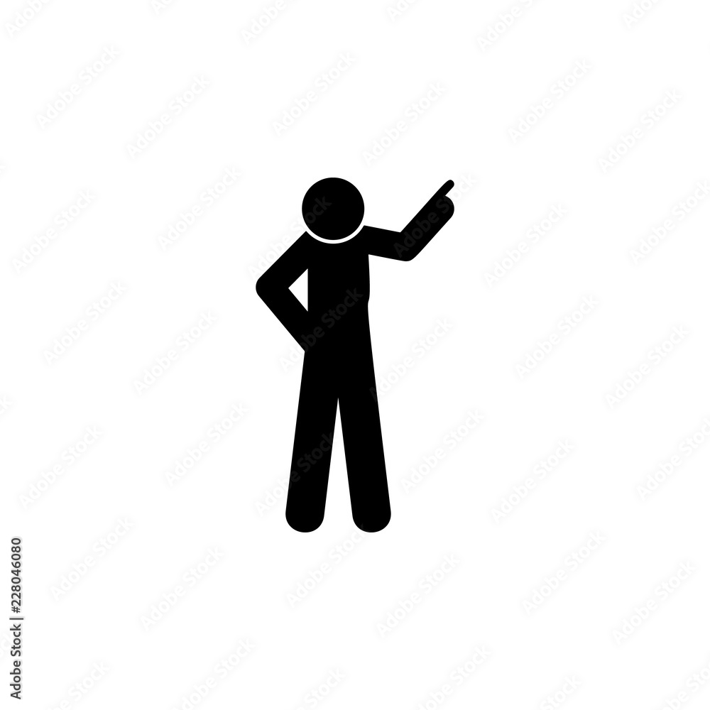 Aufkleber man up, show icon. element of man pointing icon for mobile concept and web apps. detailed man up, sh