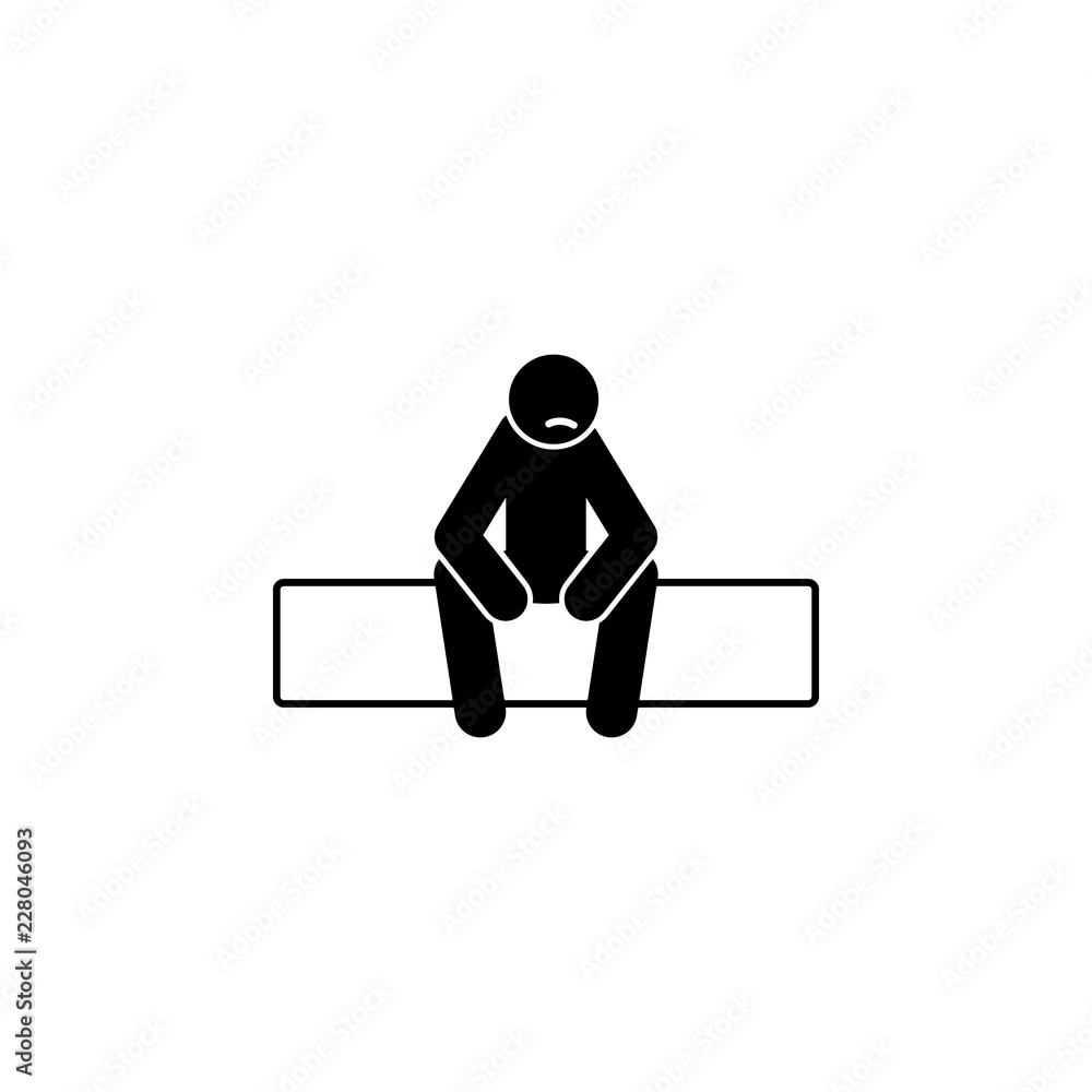 Poster alone, lonely icon. element of man negative character icon for mobile concept and web apps. detailed