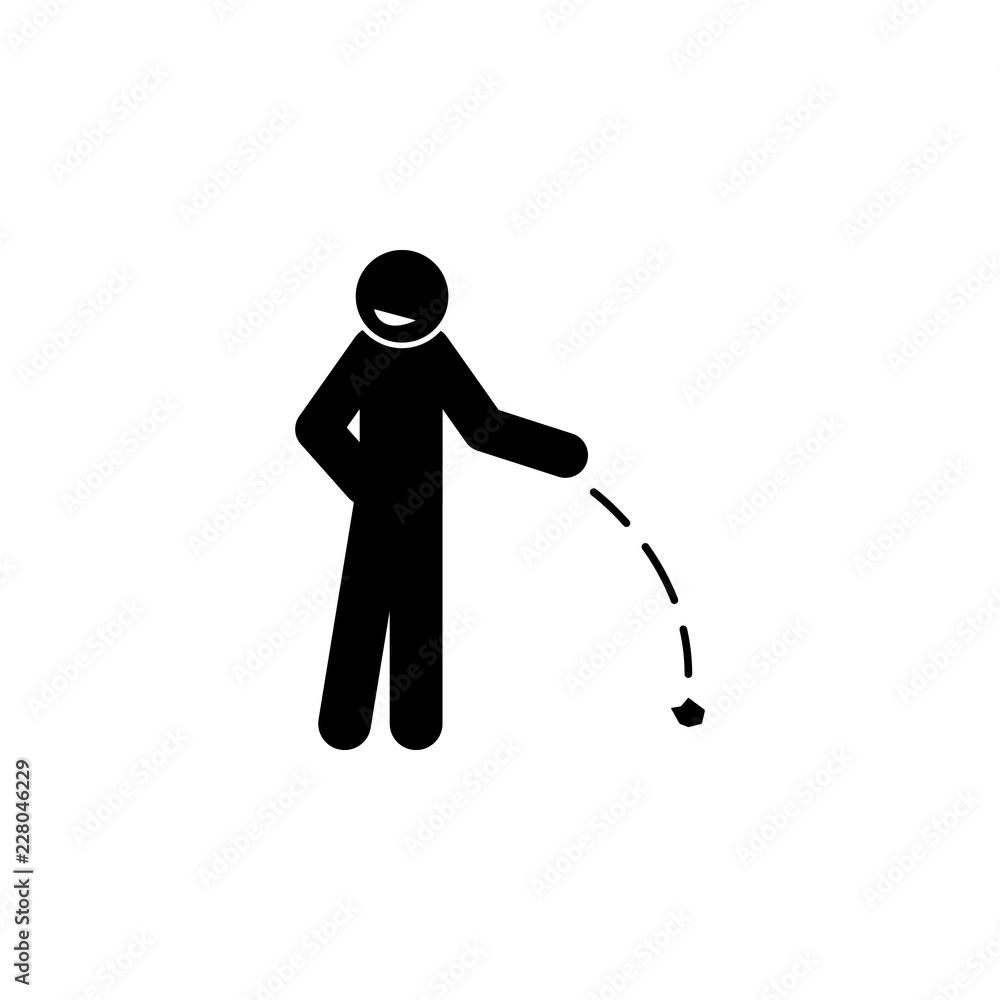 Poster litter, man icon. element of man negative character icon for mobile concept and web apps. detailed l