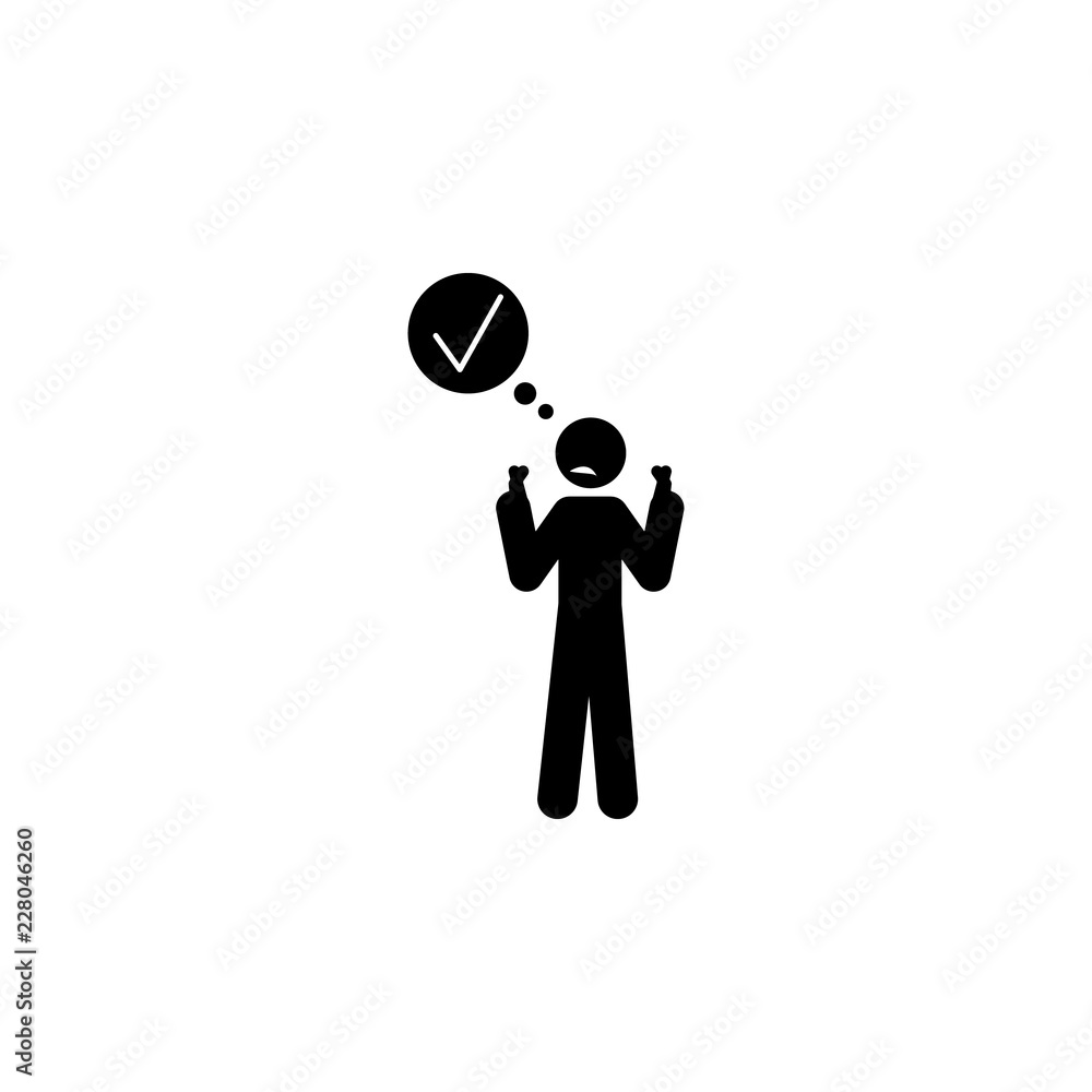 Poster wish, thinking icon. element of man negative character icon for mobile concept and web apps. detaile