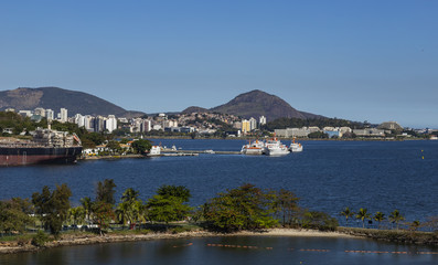 Fototapeta na wymiar Beautiful beach town. City of Niteroi, Rio de Janeiro Brazil South America.