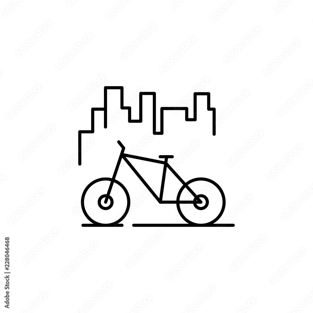 Poster bicycle, exercise, park icon. element of landscape for mobile concept and web apps illustration. thi
