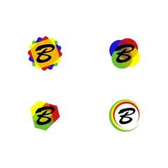 Letter B Set Colorful Idea Abstract Modern Icon Logo Design Template Element Vector