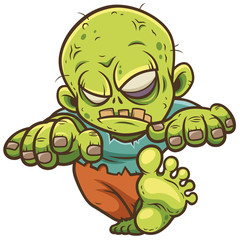 Vector illustration of Cartoon Zombie