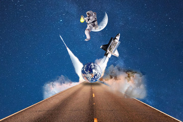 moonlight for stars routes in outer space.elements of this image furnished by NASA