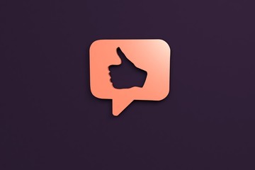 orange 3D illustration and dark-violet background