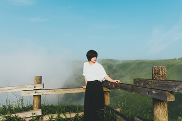 Woman at the observatory.