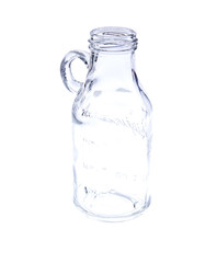 Empty vintage mason Jar on White background