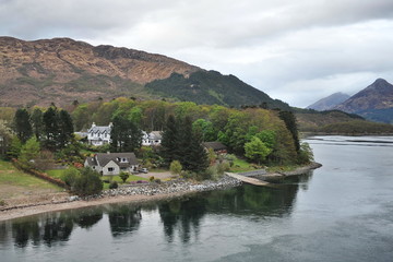 Obraz premium Scottish landscapes in cloudy weather.