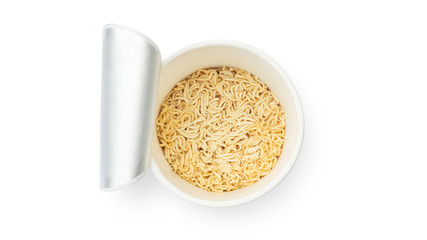 Instant noodles cup on a white background.