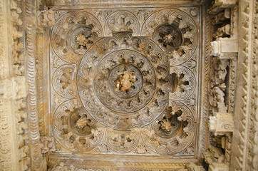 PARSVANATH TEMPLE, Mandapa - Ceiling, Eastern Group, Khajuraho, Madhya Pradesh, UNESCO World...