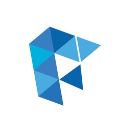 FA initials poligonal company logo