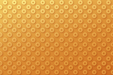 Chinese coins, background seamless pattern. Texture asian shape of money in golden color.