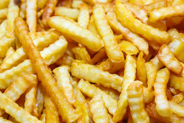 Close up Yellow French Fries Background