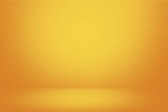 Yellow gradient wall and empty studio room background