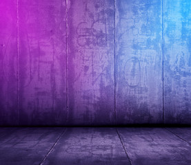 metallic interior with neon lights