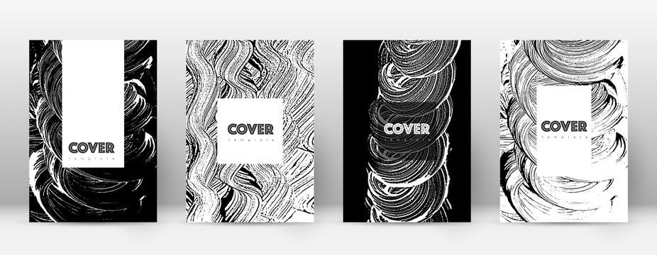 Cover page design template. Hipster brochure layout. Breathtaking trendy abstract cover page. Black 