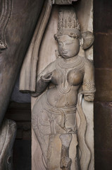 Naklejka na ściany i meble CHATURBHUJ TEMPLE, Sculpture, Southern Group, Khajuraho, Madhya Pradesh, UNESCO World Heritage Site