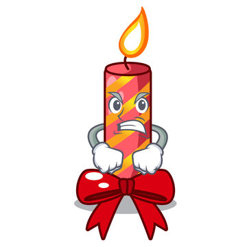 Angry Christmas Candle Combined With Pita Cartoon