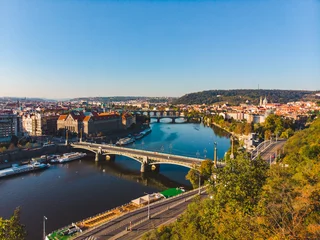 Fototapeten Prag Luftaufnahme von Prag im Herbst  © phpetrunina14