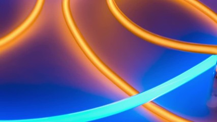 Glowing retro circle neon light, nightlife concept