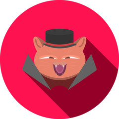 Icon cat for Halloween in the style of flat.