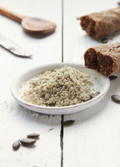 Kürbiskernmehl Low Carb Brot 