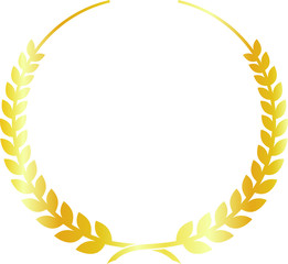 Round frame of gold laurel