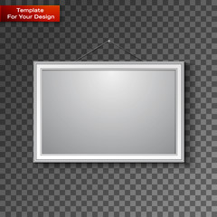 Blank paper frame on wall