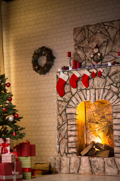 Christmas interior with Christmas