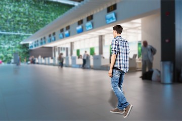 Rear view of stylish young man standing
