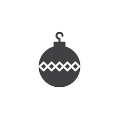 Christmas ball vector icon. filled flat sign for mobile concept and web design. xmas bauble simple solid icon. Symbol, logo illustration. Pixel perfect vector graphics