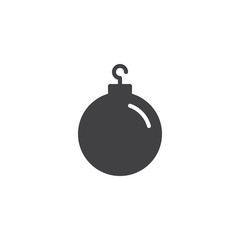 Bauble vector icon. filled flat sign for mobile concept and web design. Christmas ball simple solid icon. Symbol, logo illustration. Pixel perfect vector graphics
