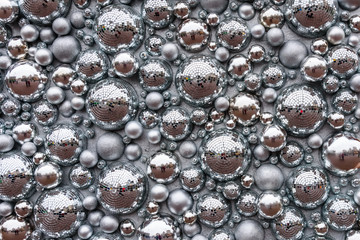 Texture of many christmas decorations for background