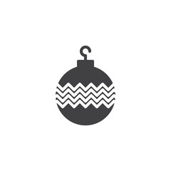 Christmas toy ball vector icon. filled flat sign for mobile concept and web design. Bauble simple solid icon. Symbol, logo illustration. Pixel perfect vector graphics