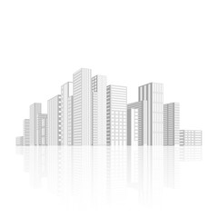 Naklejka premium Building and city illustration. Illustration isolated on white background. Graphic concept for your design