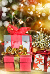Naklejka na ściany i meble Christmas presents with copy space
