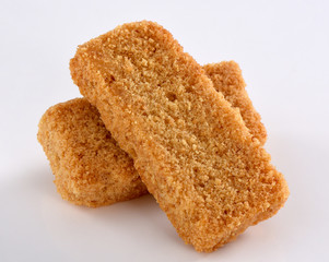 Cake Rusk, Crunchy, crispy dry cake biscuit, also known as cake toast.  