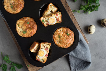 Protein muffins with quail egg