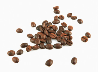 Coffee beans isolated on white background