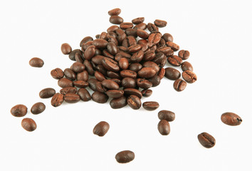 Coffee beans isolated on white background