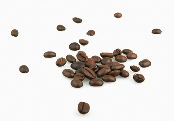 Coffee beans isolated on white background