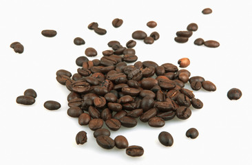Coffee beans isolated on white background