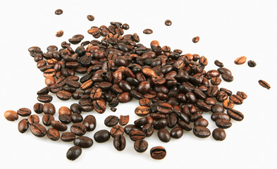Coffee beans isolated on white background