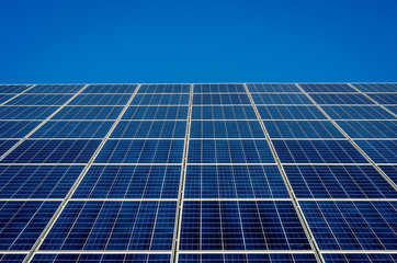 Solar roof, blue solar pannels
